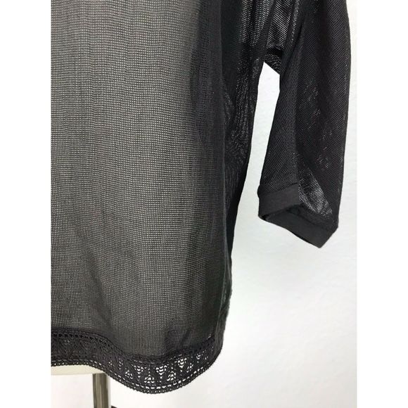 Anthropologie Meadow Rue Gray Sheer Top - Picture 11 of 11